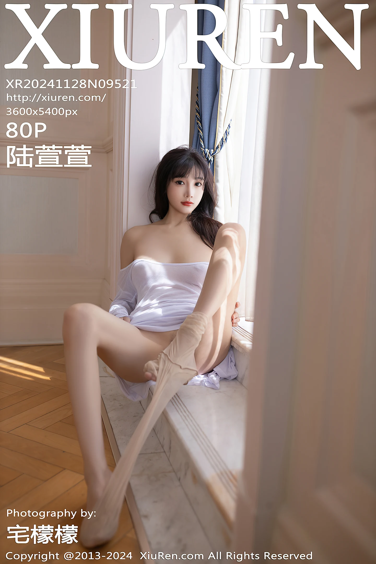 [XiuRen秀人网]No.9521_模特陆萱萱私房性感白色薄透礼服配超薄肉丝秀柔美身姿诱惑写真80P-秀人网 - XiuRen.Space